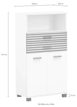 welltime Midischrank »Katta, Midischrank, Made in Germany, B: 60 cm« Solide Verarbeitung - Dieses Produkt ist in Deutschland gefertigt