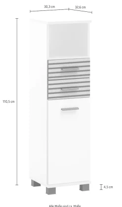 welltime Midischrank »Katta, Midischrank, Made in Germany, B: 30 cm« Solide Verarbeitung - Dieses Produkt ist in Deutschland gefertigt