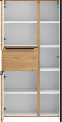 welltime Midischrank »MAILAND, Softclose-Auszug, gedämpfte Scharniere, hochwertiges MDF« Maße (B/H/T): ca. 65/130/35 cm,Wildeiche, gedämpfte Scharniere undSoftclose-Auszug