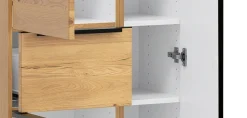 welltime Midischrank »MAILAND, Softclose-Auszug, gedämpfte Scharniere, hochwertiges MDF« Maße (B/H/T): ca. 65/130/35 cm,Wildeiche, gedämpfte Scharniere undSoftclose-Auszug