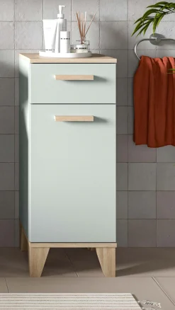 welltime Midischrank »MINTTU, Höhe 87 cm, 1 Tür, 1 Schubkasten, 1 Einlegeboden, 2 Fächer« Türanschlag rechts und links montierbar,Badmöbel, Badschrank, Schrank, Kommode, Bad, Unterschrank