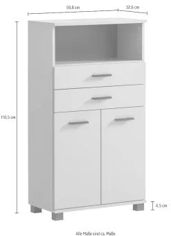 welltime Midischrank »Palermo, Breite 60 cm made in Germany« Metallbeschläge