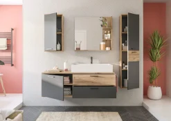welltime Midischrank »Riga, Breite 37 cm, 2 Türen, 2 Einlegeböden, 1 Konstruktionsboden« Türanschlag wechselbar, Badmöbel, Badschrank, Schrank,Bad, Hochschrank