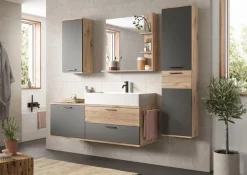 welltime Midischrank »Riga, Breite 37 cm, 2 Türen, 2 Einlegeböden, 1 Konstruktionsboden« Türanschlag wechselbar, Badmöbel, Badschrank, Schrank,Bad, Hochschrank