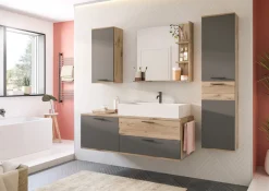 welltime Midischrank »Riga, Breite 37 cm, 2 Türen, 2 Einlegeböden, 1 Konstruktionsboden« Türanschlag wechselbar, Badmöbel, Badschrank, Schrank,Bad, Hochschrank