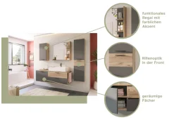 welltime Midischrank »Riga, Breite 37 cm, 2 Türen, 2 Einlegeböden, 1 Konstruktionsboden« Türanschlag wechselbar, Badmöbel, Badschrank, Schrank,Bad, Hochschrank