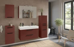 welltime Midischrank »SALVADA, Midischrank 40 cm, gedämpfte Scharniere, Softclose« Rot, Front und Korpus aus hochwertigen MDF, Anti-Finger-Print