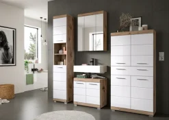 welltime Midischrank »SIENA, Breite 74cm, 4 Türen, 1 Schubkasten, 4 Fächer, MDF-Front« TOPSELLER!,in verschiedenen Farben erhältlich, Badmöbel, Badschrank, Schrank, Bad