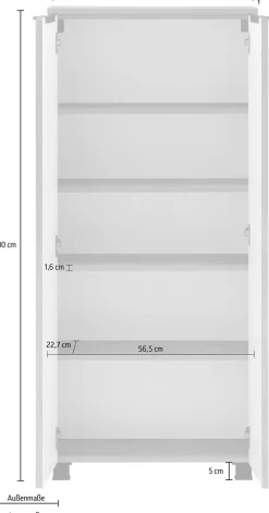 welltime Midischrank »Trento, verschiedene Ausführungen und Farben« Badmöbel, Badschrank, 60 cm breit, 2 Türen, viel Stauraum