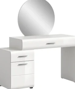welltime Schminktisch »FLORENZ, hochwertige MDF-Front, Rillenfräsung, 2 Schubladen, Spiegel« 1 Stk. tlg. Schminktisch, Schminktisch mit Spiegel, Spiegel Schminktisch