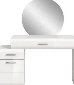 welltime Schminktisch »FLORENZ, hochwertige MDF-Front, Rillenfräsung, 2 Schubladen, Spiegel« 1 Stk. tlg. Schminktisch, Schminktisch mit Spiegel, Spiegel Schminktisch