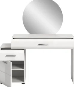 welltime Schminktisch »FLORENZ, hochwertige MDF-Front, Rillenfräsung, 2 Schubladen, Spiegel« 1 Stk. tlg. Schminktisch, Schminktisch mit Spiegel, Spiegel Schminktisch