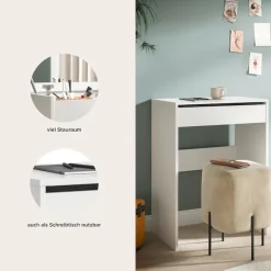 welltime Schminktisch »MIRA, Breite 62cm, aufklappbar mit Innenspiegel & Stauraumfach« Kosmetiktisch, Frieserkommode, Schreibtisch, Home-Office-Schreibtisch