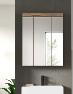 welltime Spiegelschrank »SIENA, Breite 60cm, 3 Spiegeltüren, 9 Fächer, 6 Einlegeböden« TOPSELLER!,in verschiedenen Farben erhältlich, Badmöbel, Badschrank, Schrank, Bad