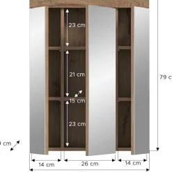 welltime Spiegelschrank »SIENA, Breite 60cm, 3 Spiegeltüren, 9 Fächer, 6 Einlegeböden« TOPSELLER!,in verschiedenen Farben erhältlich, Badmöbel, Badschrank, Schrank, Bad
