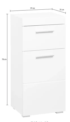 welltime Unterschrank »Avena« Badezimmerkommode mit 1 Schublade und 1 Tür - (B/T/H) 37/31/79 cm