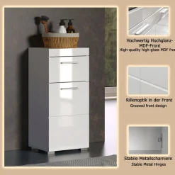 welltime Unterschrank »Avena« Badezimmerkommode mit 1 Schublade und 1 Tür - (B/T/H) 37/31/79 cm