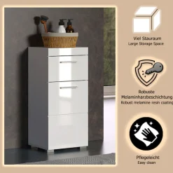 welltime Unterschrank »Avena« Badezimmerkommode mit 1 Schublade und 1 Tür - (B/T/H) 37/31/79 cm
