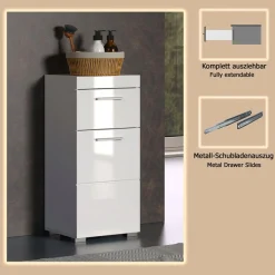 welltime Unterschrank »Avena« Badezimmerkommode mit 1 Schublade und 1 Tür - (B/T/H) 37/31/79 cm