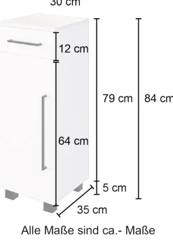 welltime Unterschrank »Luena« Breite 30 cm, mit Soft-Close-Funktion