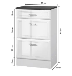 welltime Unterschrank »Neapel« Breite 50 cm, mit Hochglanzfronten und eleganter Fräsung