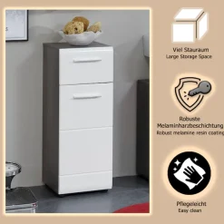 welltime Unterschrank »Sovana« Badkommode mit Hochglanzfront und 1 Schublade - (B/T/H) 30/31/80 cm