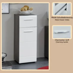 welltime Unterschrank »Sovana« Badkommode mit Hochglanzfront und 1 Schublade - (B/T/H) 30/31/80 cm