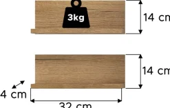 welltime Wandregal »VANN, 2er Set Wandboard, inkl. Montagematerial zur Wandmontage«