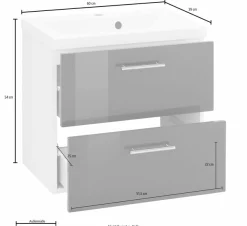 welltime Waschbeckenunterschrank »Venedig« Badmöbel, Waschtisch inkl. Waschbecken, Breite 60 cm