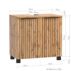 welltime Waschbeckenunterschrank Welltime, Breite 60 cm, 2-türig, gedämpft