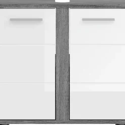 welltime Waschbeckenunterschrank »LUCCA, Breite 60cm, 2 Türen, 2 Fächer,mit Siphonausschnitt« MDF-Front, Badmöbel, Badschrank, Schrank, Kommode, Bad, Badezimmer