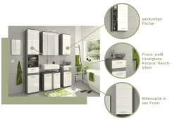 welltime Waschbeckenunterschrank »LUCCA, Breite 60cm, 2 Türen, 2 Fächer,mit Siphonausschnitt« MDF-Front, Badmöbel, Badschrank, Schrank, Kommode, Bad, Badezimmer