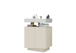welltime Waschbeckenunterschrank »Vela,Breite 60cm, 2 Türen, 2 Fächer, mit Siphonausschnitt« 1 Stk. tlg. Waschbeckenunterschrank,Waschtisch,Design mit schrägen Türen