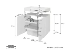 welltime Waschbeckenunterschrank »Vela,Breite 60cm, 2 Türen, 2 Fächer, mit Siphonausschnitt« 1 Stk. tlg. Waschbeckenunterschrank,Waschtisch,Design mit schrägen Türen