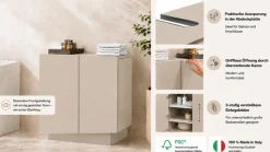 welltime Waschbeckenunterschrank »Vela,Breite 60cm, 2 Türen, 2 Fächer, mit Siphonausschnitt« 1 Stk. tlg. Waschbeckenunterschrank,Waschtisch,Design mit schrägen Türen