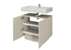 welltime Waschbeckenunterschrank »Vela,Breite 60cm, 2 Türen, 2 Fächer, mit Siphonausschnitt« 1 Stk. tlg. Waschbeckenunterschrank,Waschtisch,Design mit schrägen Türen