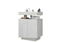 welltime Waschbeckenunterschrank »Vela,Breite 60cm, 2 Türen, 2 Fächer, mit Siphonausschnitt, lackiert« 1 Stk. tlg. Waschbeckenunterschrank,Waschtisch,Design mit schrägen Türen