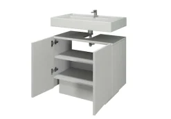 welltime Waschbeckenunterschrank »Vela,Breite 60cm, 2 Türen, 2 Fächer, mit Siphonausschnitt, lackiert« 1 Stk. tlg. Waschbeckenunterschrank,Waschtisch,Design mit schrägen Türen