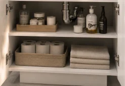 welltime Waschbeckenunterschrank »Vela,Breite 60cm, 2 Türen, 2 Fächer, mit Siphonausschnitt, lackiert« 1 Stk. tlg. Waschbeckenunterschrank,Waschtisch,Design mit schrägen Türen