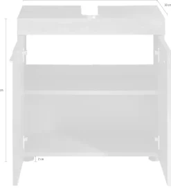 welltime Waschbeckenunterschrank »Royan« Waschbeckenunterschrank mit 2 Türen - (B/T/H) 58/31/57 cm
