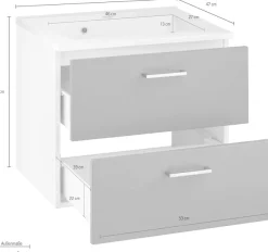 welltime Waschbeckenunterschrank »Ribera« Badmöbel, Waschtisch inkl. Waschbecken, Breite 60 cm