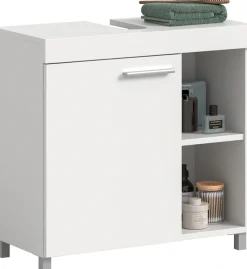 welltime Waschbeckenunterschrank »HANO,Badezimmer, WBU, Waschtisch,Kommode, Unterschrank« in 2 verschiedenen Farben und 2 verschiedenen Ausstattungen erhältlich,1 Tür, 2 höhenverstellbare E-Böden, 4 Fächer, mit Siphonausschnitt