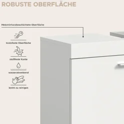 welltime Waschbeckenunterschrank »HANO,Badezimmer, WBU, Waschtisch,Kommode, Unterschrank« in 2 verschiedenen Farben und 2 verschiedenen Ausstattungen erhältlich,1 Tür, 2 höhenverstellbare E-Böden, 4 Fächer, mit Siphonausschnitt