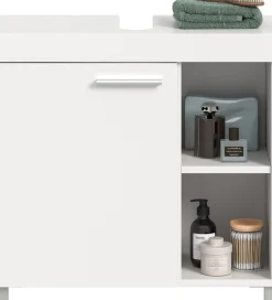 welltime Waschbeckenunterschrank »HANO,Badezimmer, WBU, Waschtisch,Kommode, Unterschrank« in 2 verschiedenen Farben und 2 verschiedenen Ausstattungen erhältlich,1 Tür, 2 höhenverstellbare E-Böden, 4 Fächer, mit Siphonausschnitt