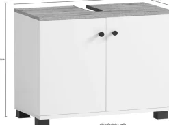 welltime Waschbeckenunterschrank »Lugo, Waschbeckenunterschrank, Made in Germany, B: 59 cm« Solide Verarbeitung - Dieses Produkt ist in Deutschland gefertigt
