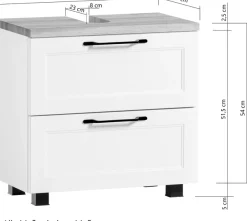 welltime Waschbeckenunterschrank »Lana« Badmöbel, 2 Schubladen, 60 cm breit