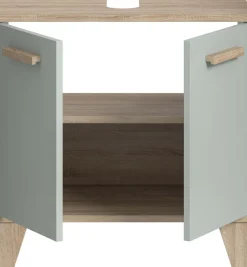 welltime Waschbeckenunterschrank »MINTTU, Breite 60 cm, 2 Türen, 1 Einlegeboden, 2 Fächer« mit Siphonausschnitt 8x23 cm,Badmöbel, Badschrank, Schrank, Kommode, Bad, Unterschrank