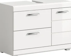 welltime Waschbeckenunterschrank »SIENA, Breite 80cm, 1 Tür, 1 Schubkasten, 1 Klappe, 2 Fächer,MDF-Front« WBU, Badmöbel, Badschrank, Kommode, Unterschrank, Bad, Badezimmer