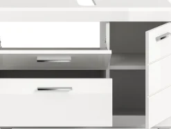 welltime Waschbeckenunterschrank »SIENA, Breite 80cm, 1 Tür, 1 Schubkasten, 1 Klappe, 2 Fächer,MDF-Front« WBU, Badmöbel, Badschrank, Kommode, Unterschrank, Bad, Badezimmer