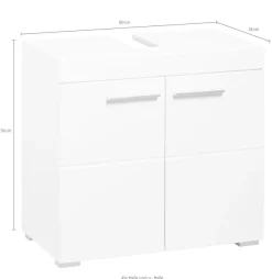 welltime Waschbeckenunterschrank »Avena« Waschtisch 2türig- Aussparung 26/8 cm - (B/T/H) 60/34/56 cm